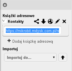 generuj link CardDAV